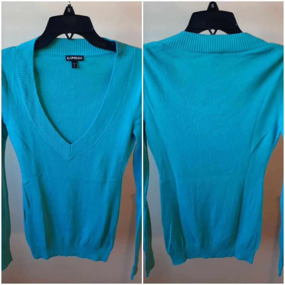 Blue V-NECK Sweater